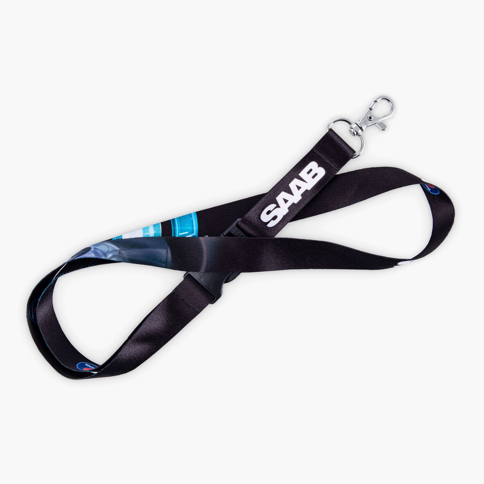 smycze-z-nadrukiem-czarna-saab